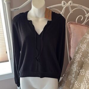 Waffle Hoodie Long Sleeve